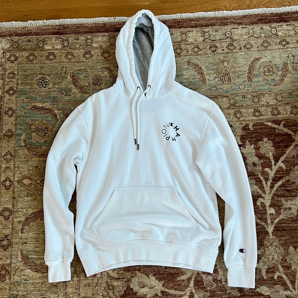 Medium Champion Graphic Hoodie - White